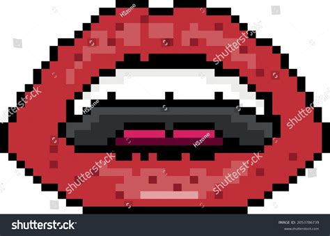 Mouth Pixel Art Vector Illustration Stock Vector Royalty Free