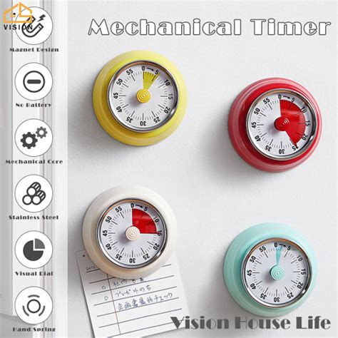 vision kitchen timer stainless steel mechanical cooking timer magnetic