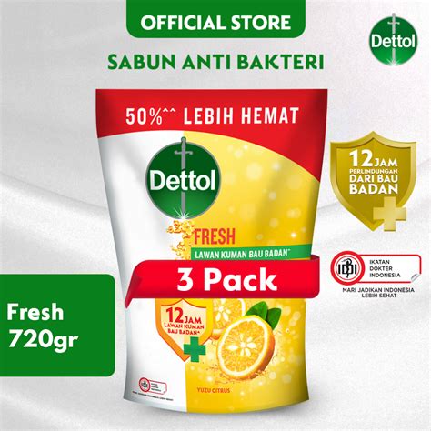 Jual Dettol Sabun Mandi Cair Anti Bakteri Fresh 720gr X3 Shopee Indonesia