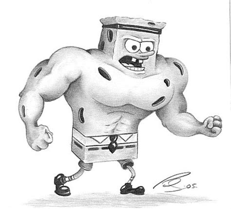 Spongebob Muscles Drawing