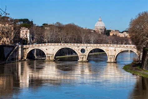 Ponte Sisto And San Pietro Tiber River Rome Italy Stock Image