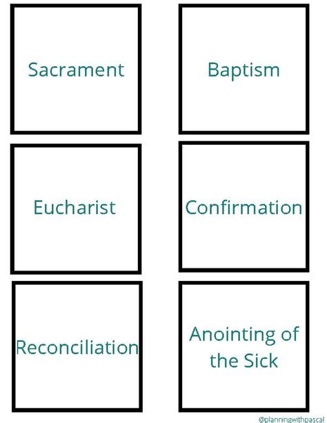 Definition Flashcards For The 7 Sacraments Of The Catholic Church