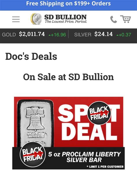 SD Bullion 5oz bars at spot (1 per customer) 🪙🦍 : r/Wallstreetsilver