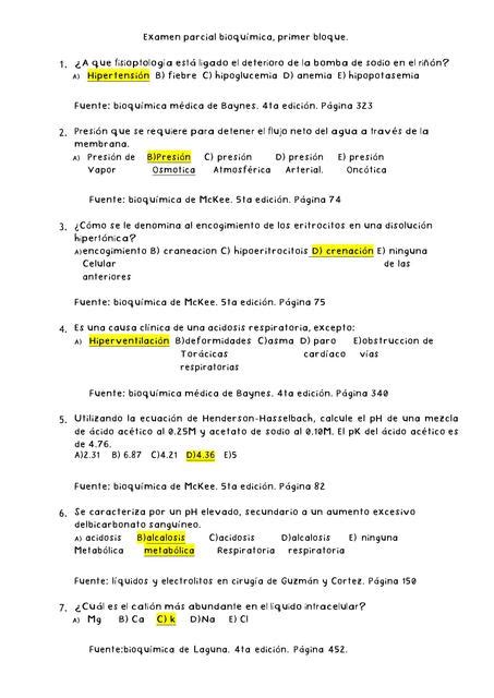 Examen parcial bioquímica primer bloque Forensic notes uDocz