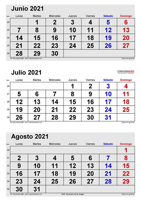 Calendario Julio 2021 En Word Excel Y Pdf Calendarpedia