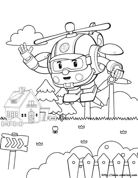 Robocar Poli Coloring Pages to Teach Road Safety for Kids - Coloring Pages