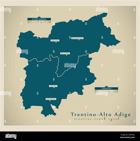 Modern Map Trentino Alto Adige IT Stock Vector Image Art Alamy