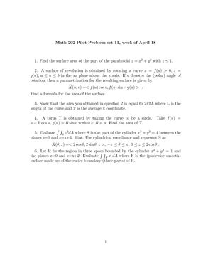 Problem Set Homewok Graded As Calculus Iii Problem Set Due