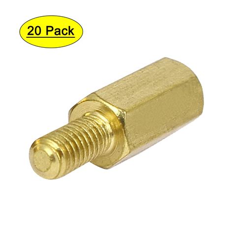 M3 X 10mm 6mm Male To Female Thread Brass Hex Pillars Standoff Spacers