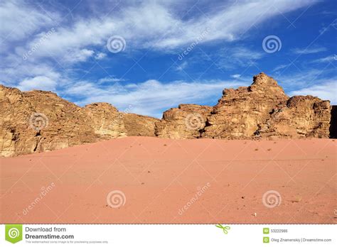 Wadi Rum Desert Stock Photo Image Of Lines Natural 53222986