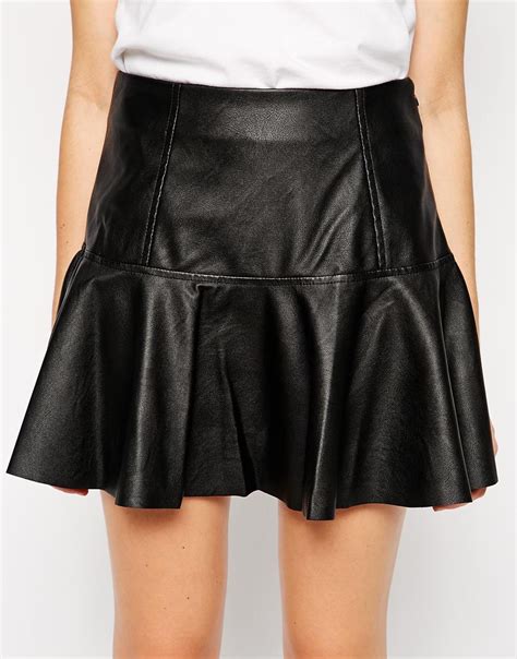 Blank Nyc Faux Leather Mini Skirt In Blue Blackedout Lyst