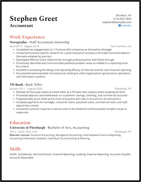 Entry Level Accounting Resume Profile Examples Resume Resume