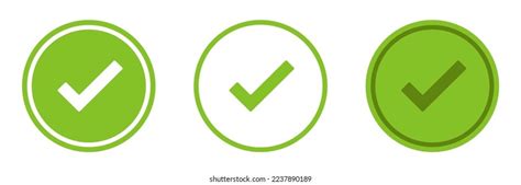 Green Check Mark Icon Set Illustration Stock Illustration 2237890189 ...