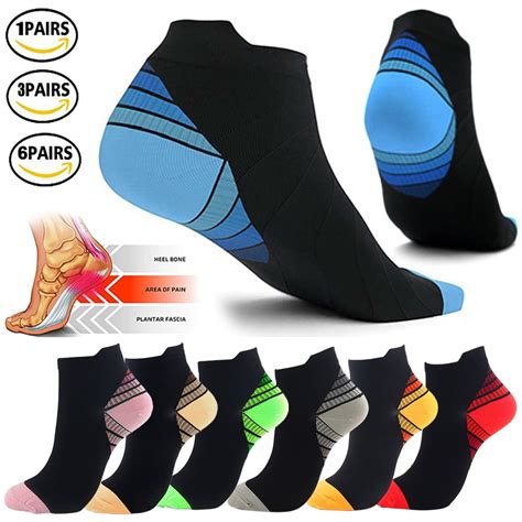 1 6 Pairs Ankle Compression Socks For Men Women Athletic Low Cut Compression Socks Running