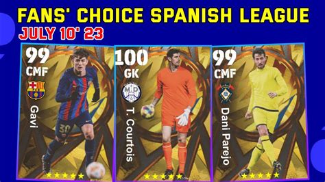 Upcoming Monday Confirmed Fans Choice Spanish League Pack Efootball