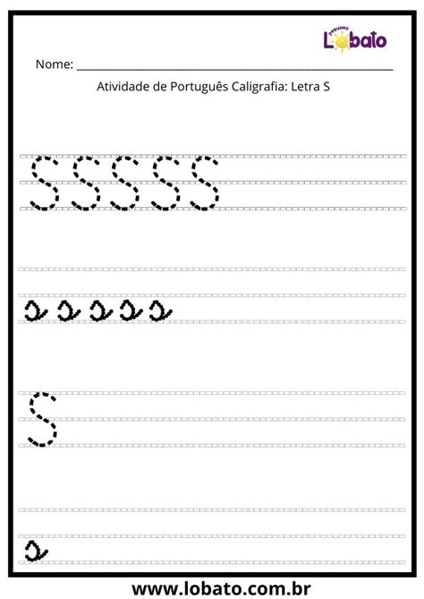 Letra S Maiúscula E Minúscula - Atividades com a Letra S de forma Maiúscula e Minúscula
