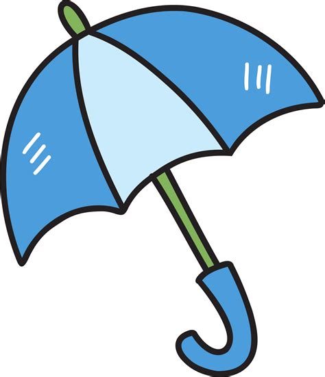 Hand Drawn Cute Umbrella Illustration On Transparent Background