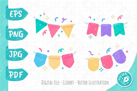 Colorful Bunting Birthday Party. Graphic by CRStocker · Creative Fabrica