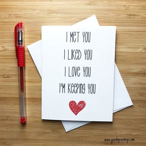 Cute Valentines Day Card Anniversary Card Love Greeting Cards