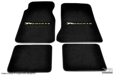 Floor Mats Coupe Only Black Carpet White Walking Cat Logo W