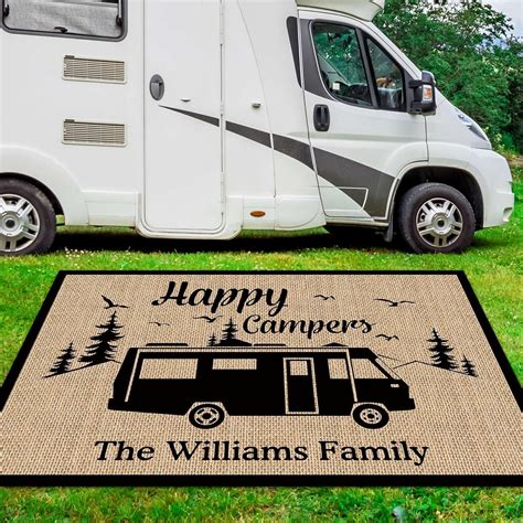 Kafepross Custom Rv Rug Happy Campers Outdoor Rug For