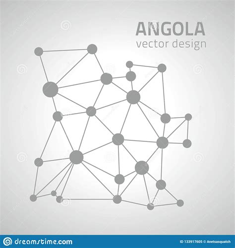 Angola Dot Vector Mosaic Polygonal Map Stock Vector Illustration Of