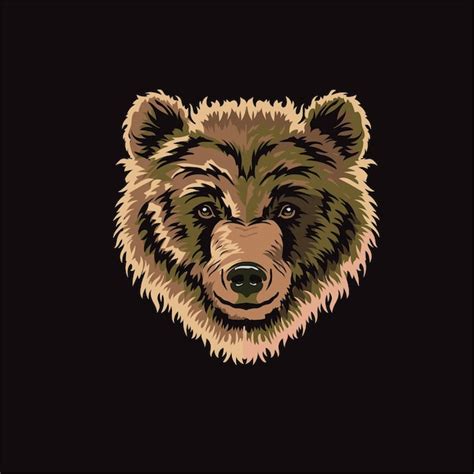 Premium Vector Grizzly Brown Bear Head Vector Illustration