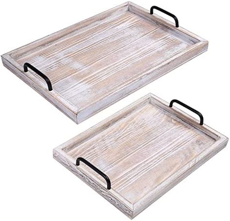 Amazon Creekview Home Emporium Wood Serving Trays Pk Nesting