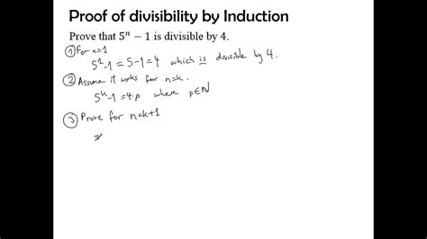 Proof Of Divisibility By Induction Youtube