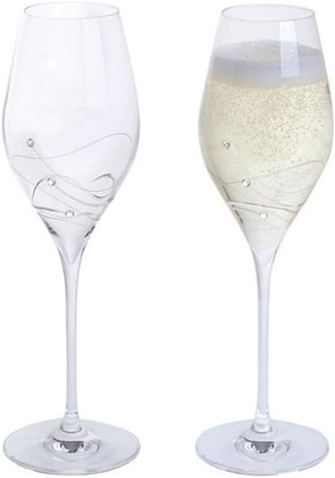 Dartington Crystal St2557 12 P Glitz Crystal Prosecco Glasses Set Of 2 19 5 X 9 2 X 31 Cm