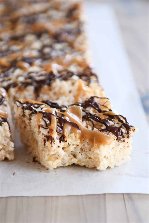 Toasted Coconut Caramel Rice Krispie Treats Mels Kitchen Cafe