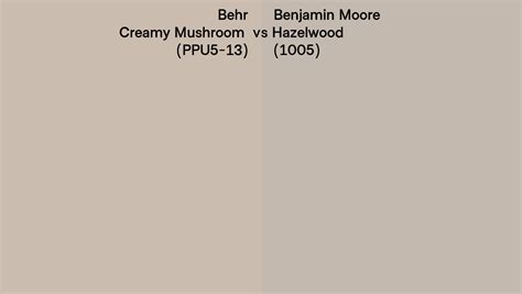 Behr Creamy Mushroom Ppu Vs Benjamin Moore Hazelwood Side