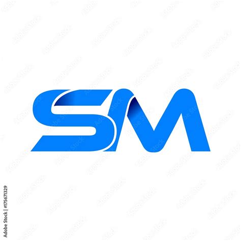 sm logo initial logo vector modern blue fold style Stock Vector | Adobe ...