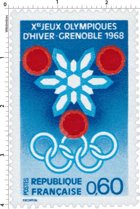 Timbre XES JEUX OLYMPIQUES D HIVER GRENOBLE 1968 WikiTimbres