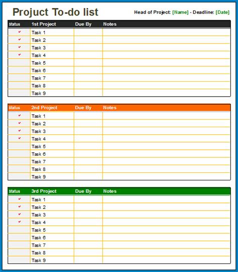 Project List Template Excel | Classles Democracy