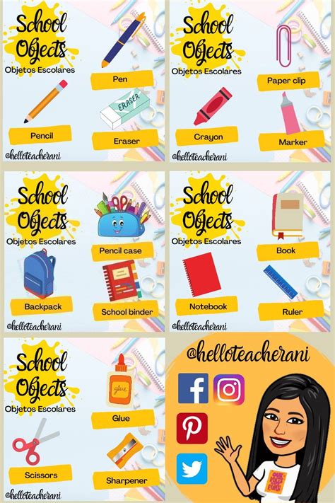 Materiais Da Escola Em Inglês