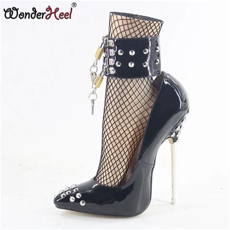 Sapato Stiletto Feminino Salto Alto Escaldante 16cm Calcanhar Sexy