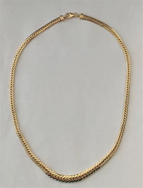 COLLIER EN CHUTE Or 18 Carats 18k Maille Palmier Plate 45cm 13 68g