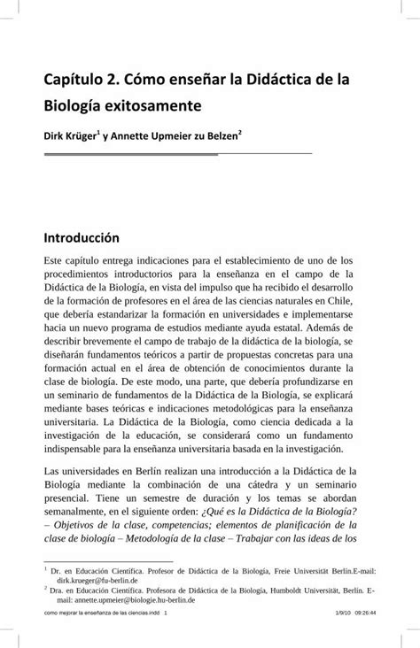 Pdf Cap Tulo C Mo Ense Ar La Did Ctica De La Biolog A Pdf