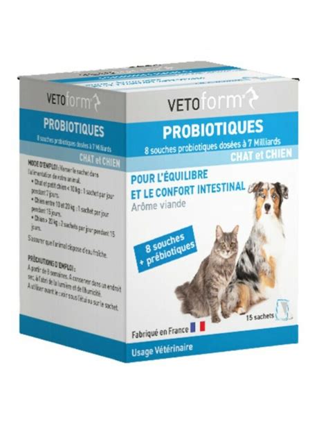 Probiotiques Confort Intestinal Chien Et Chat 15 Sachets VETOFORM