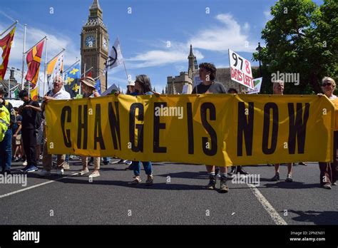 Londres Reino Unido 23rd De Julio De 2022 Manifestantes En La Plaza Del Parlamento Los