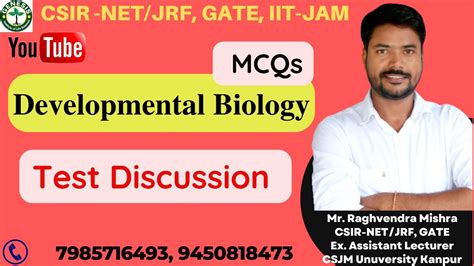 Mcqs Developmental Biology Signaling L 4 Genesis Institute Of Life Science Youtube