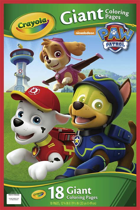 Amazon.com: Crayola Paw Patrol Giant Coloring Pages : Toys & Games