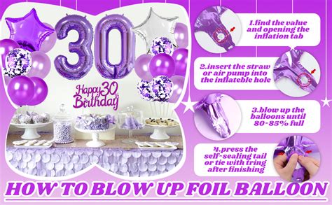 Purple 30th Birthday Decorations For Women 30 Fabulous Birthday Party Decorations