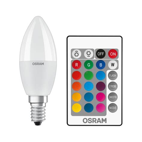 Лампочка Osram LED В40 4.5W 470Lm 2700К+RGB E14 пульт ДУ (4058075430853 ...