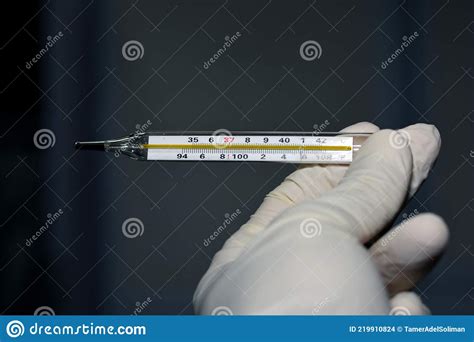 Termometro Medico Mercurio Per La Misurazione Della Temperatura