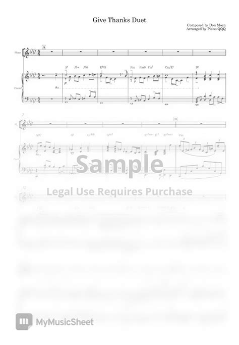 Don Moen Give Thanks Duetpiano And Instrument Sheet By Piano Qqq