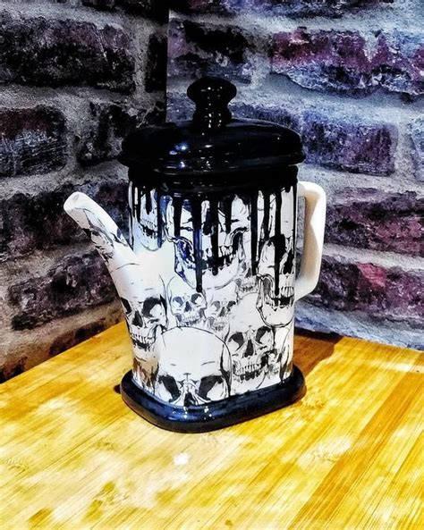 Gothic Coffee Pot Skull Brewing Kettle Goth Tea Pot Coffee Etsy Tea