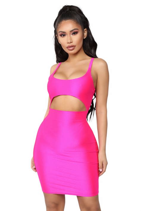 Cut To The Chase Mini Dress Hot Pink Fashion Nova Dresses