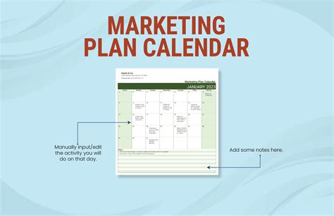 Marketing Plan Calendar Template in Excel, Google Sheets - Download ...